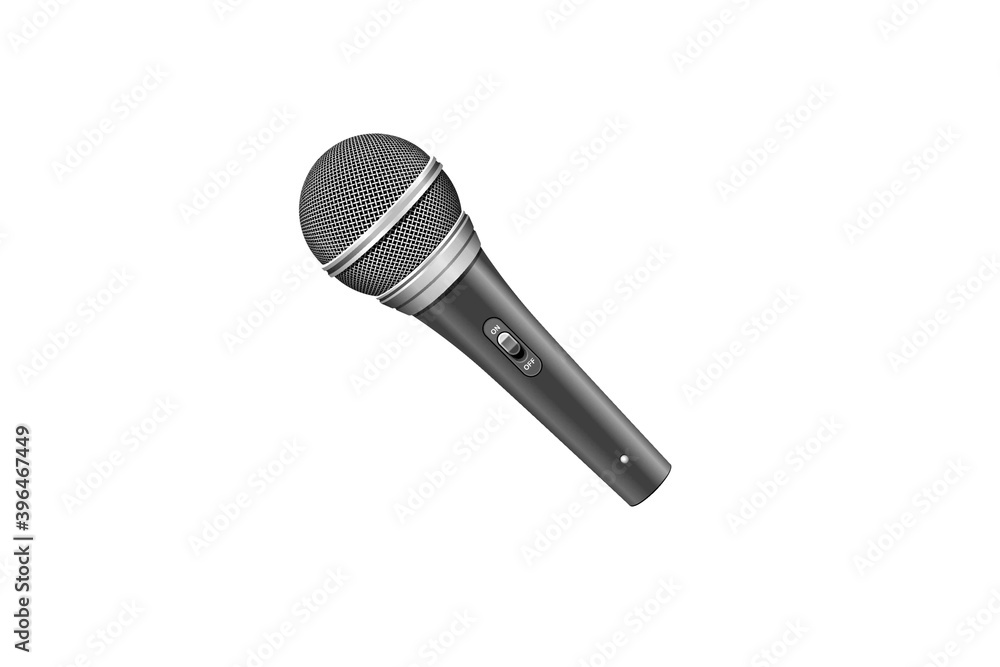 3D illustration Professional modern Microphone isolated on white background. Music studio mic equipment 3D illustration Professional modern Microphone isolated on white background. Music studio mic equipment