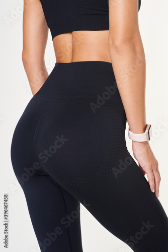 Fényképezés Women's black workout leggings mockup