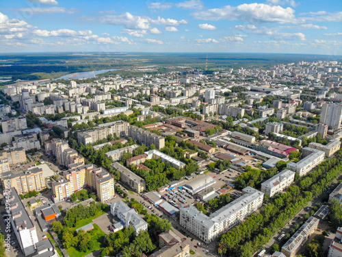 View of the streets of the city of Kirov from a height (Russia)