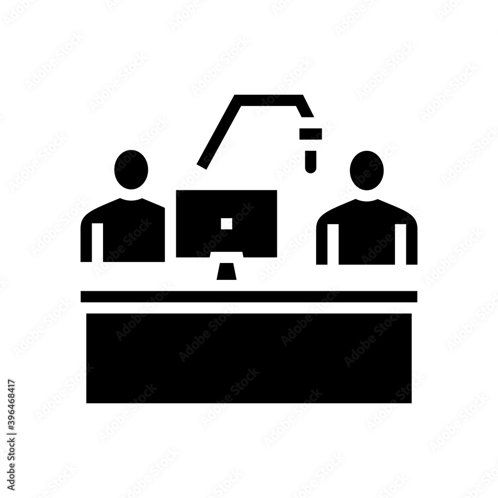 radio studio glyph icon vector. radio studio sign. isolated contour symbol black illustration radio studio glyph icon vector. radio studio sign. isolated contour symbol black illustration