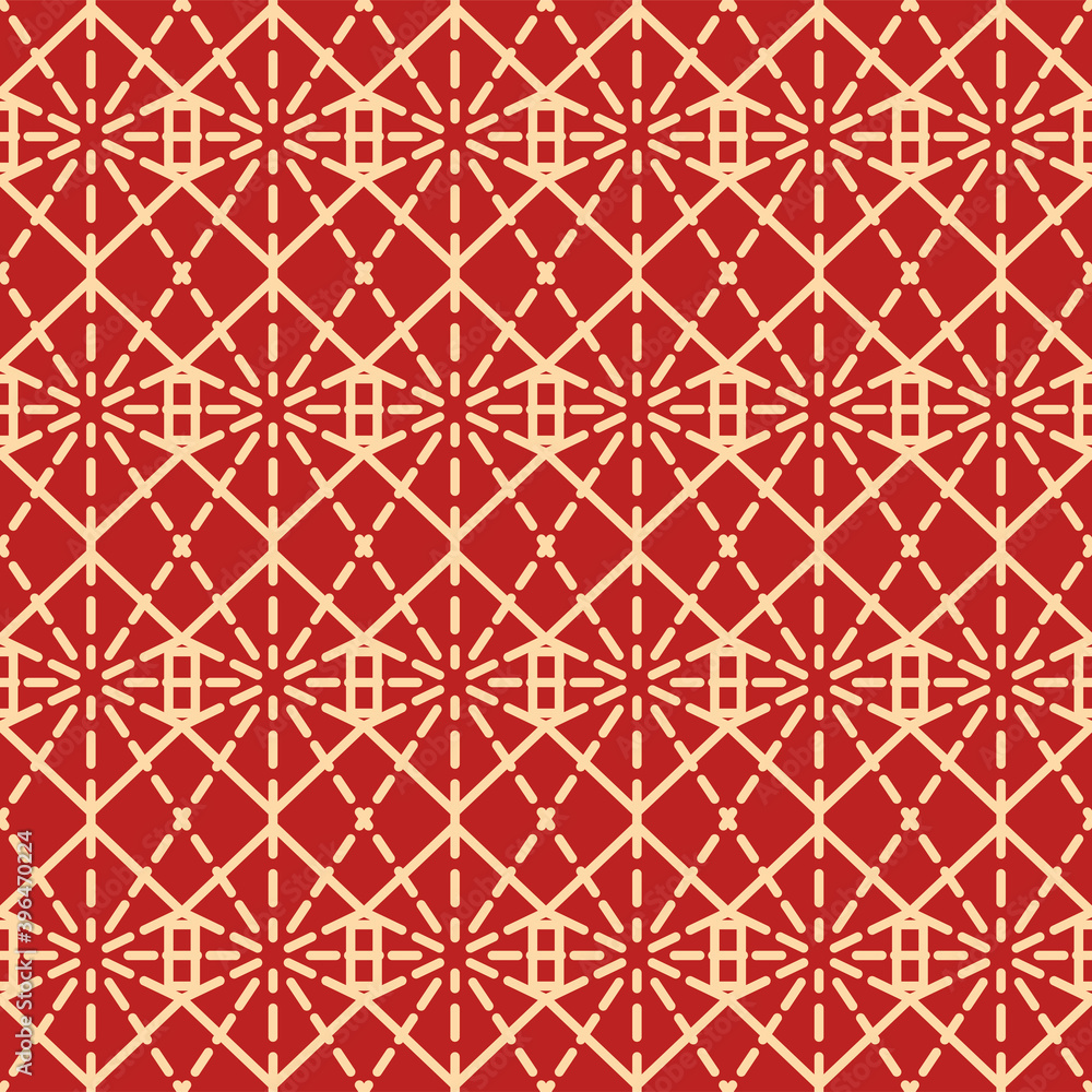 Japanese Tribal Diamond Embroidery Vector Seamless Pattern