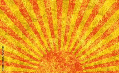                                                        Red and gold radiation. Sun. Old paper material.