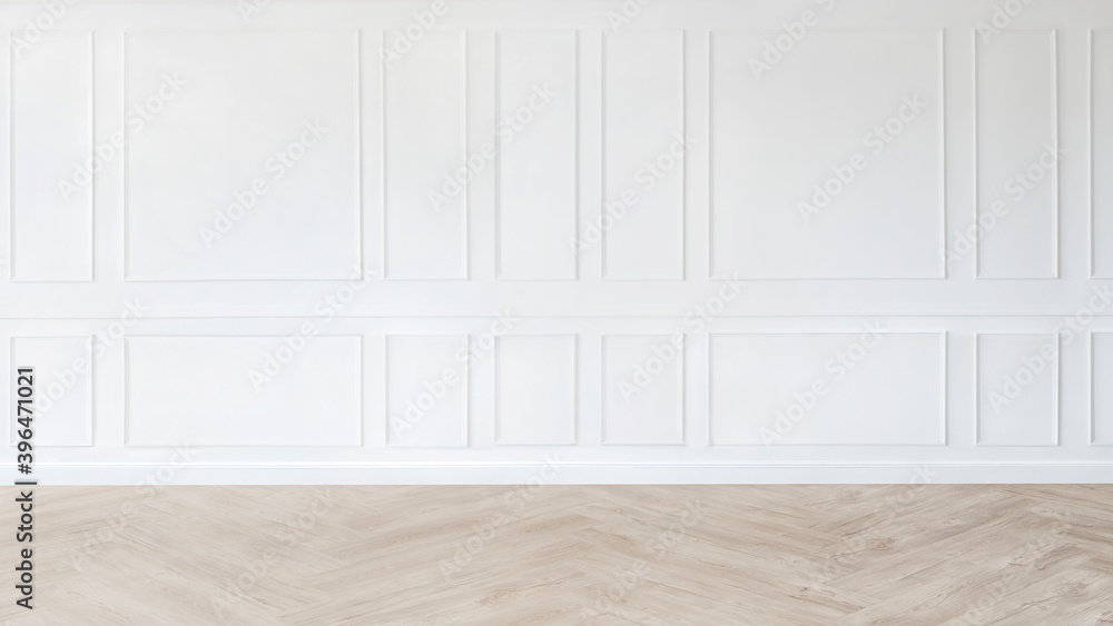 Minimal empty room mockup with white patterned wall Minimal empty room mockup with white patterned wall