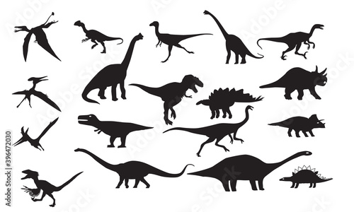 Dinosaur silhouette vector © Manjurul