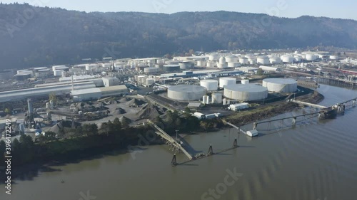 Large Fuel Depot in Northwest Portland Industrial Area along the Willamette River 