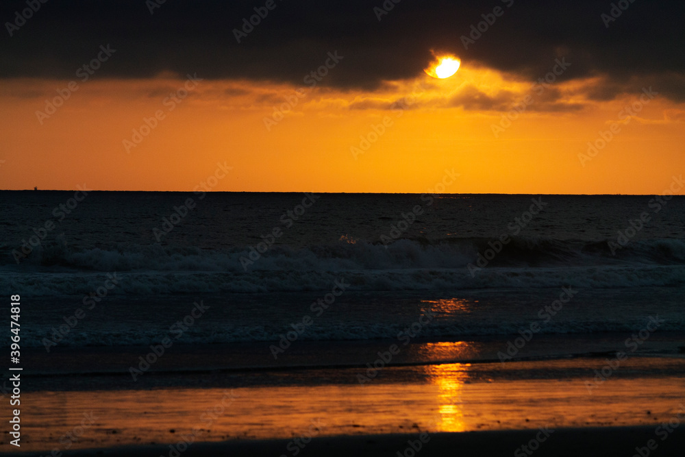 Spectacular and beautiful sunset scenery in Playa Ecuador Montañita Latin America Spectacular and beautiful sunset scenery in Playa Ecuador Montañita Latin America
