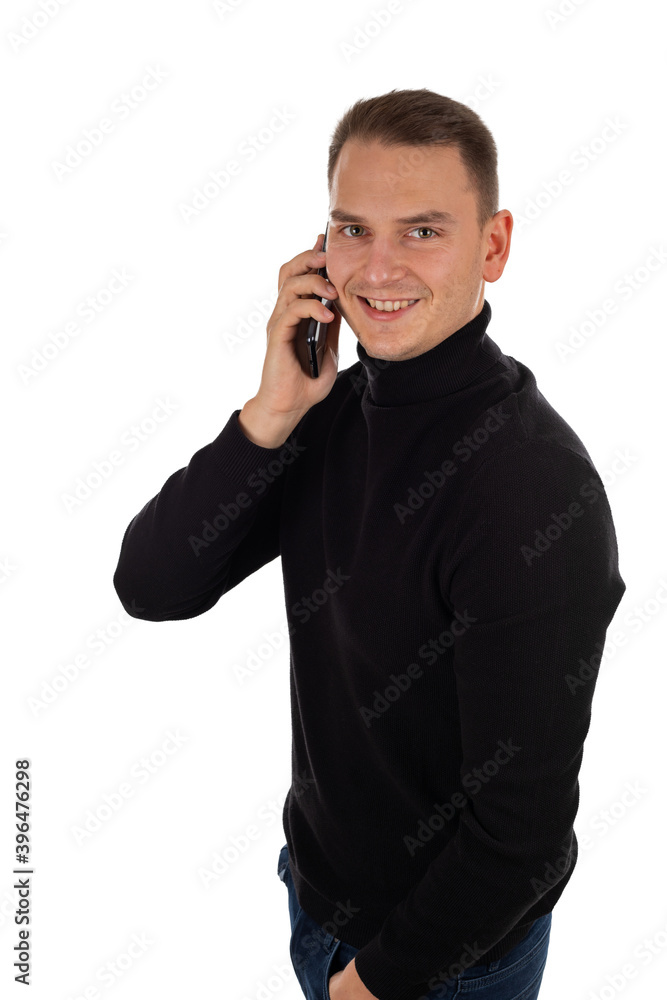 Young man on call Young man on call