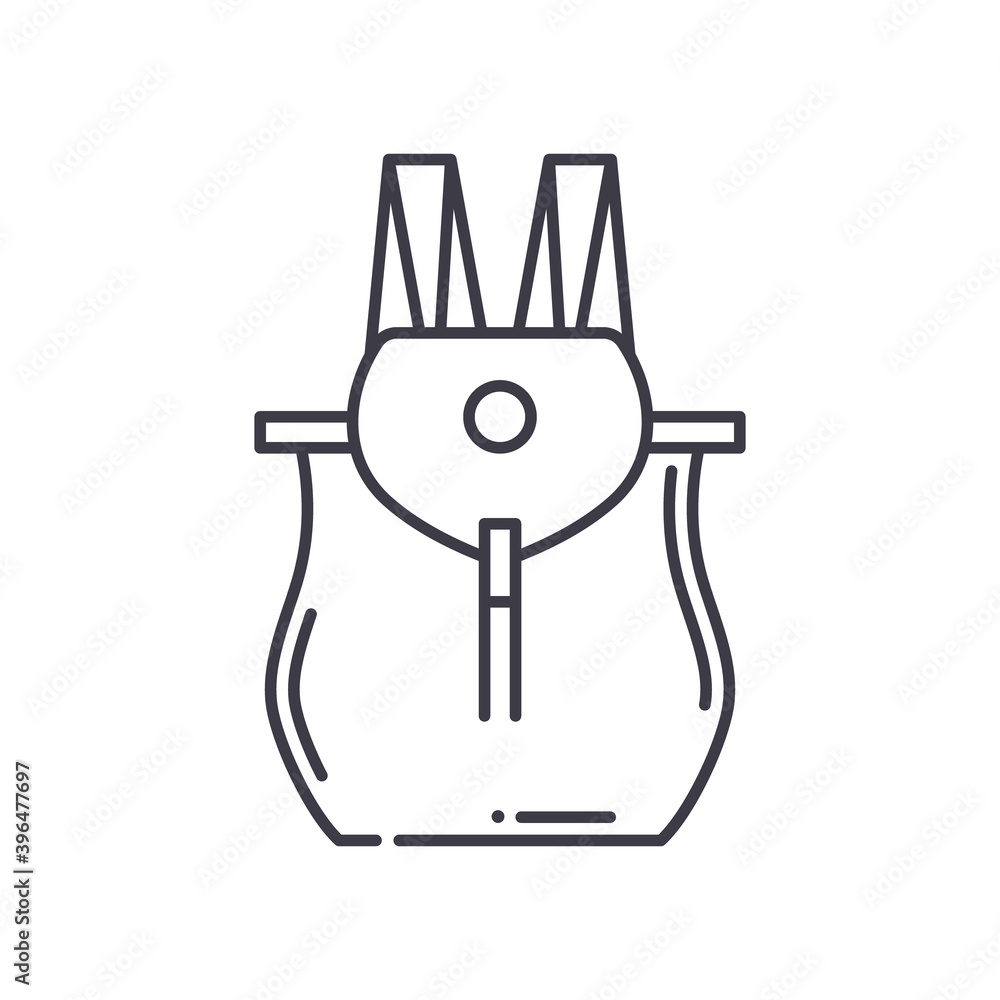 Money bag icon, linear isolated illustration, thin line vector, web design sign, outline concept symbol with editable stroke on white background. Money bag icon, linear isolated illustration, thin line vector, web design sign, outline concept symbol with editable stroke on white background.