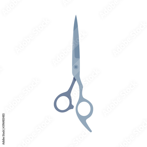 Steel Scissors Hairdresser Tool, Barber Supplies for Professional Haircut Cartoon Style Vector Illustration