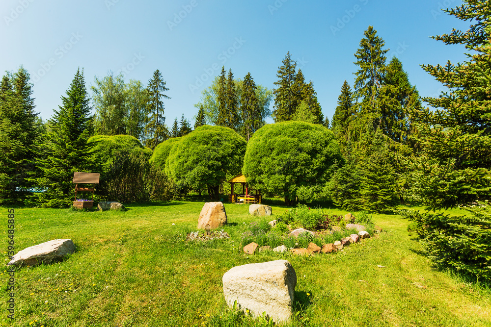 Spring landscape with stones