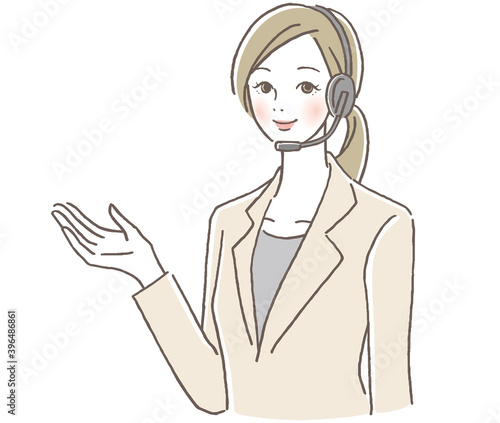 オペレーター、コールセンターの女性