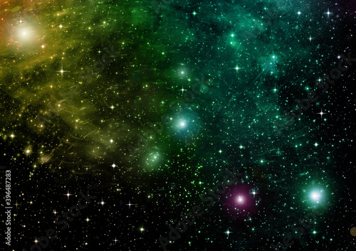 galaxy in a free space. 3D rendering