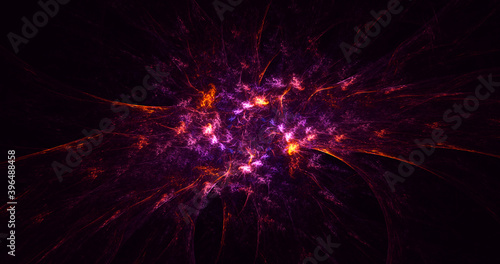 3D rendering abstract colorful fractal light background