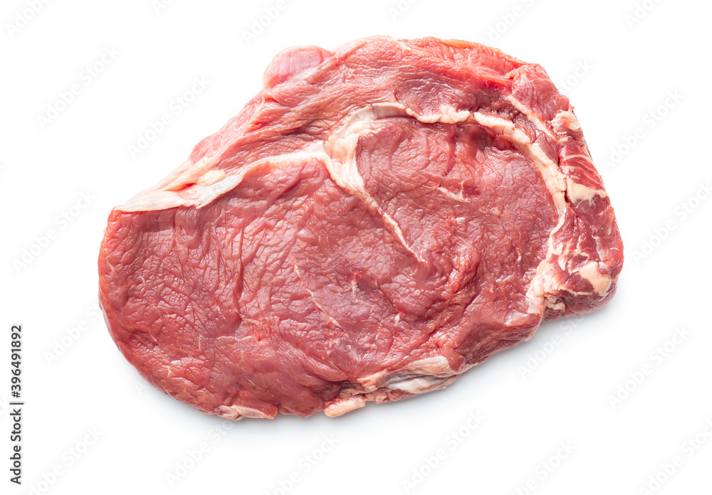 Sliced raw ribeye steak.