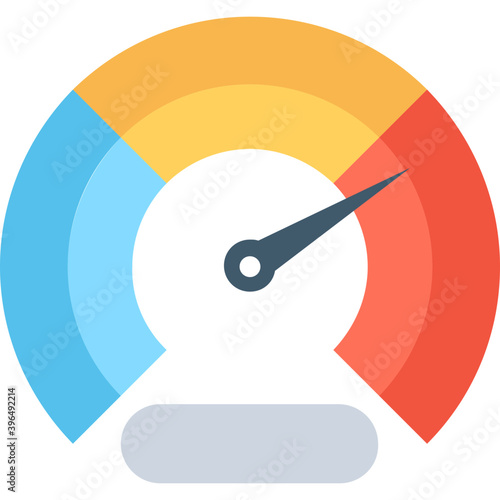 
Speedometer Flat Vector Icon
