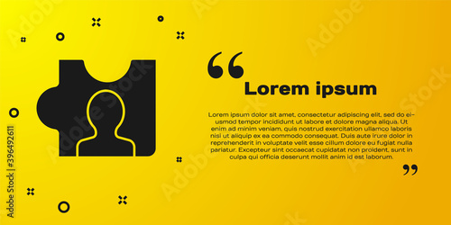 Black Head hunting icon isolated on yellow background. Business target or Employment sign. Human resource and recruitment for business. Vector.