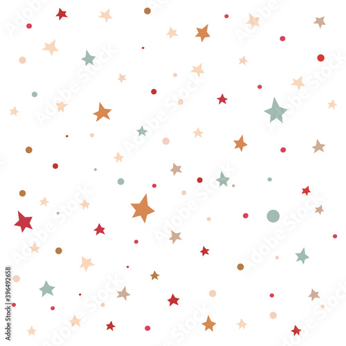 Bright seamless background with colorful stars