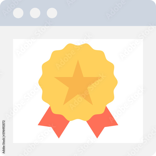 
Certificate Flat Vector Icon
