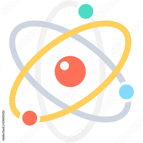 Atom Flat Vector Icon