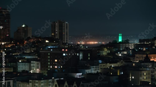 Wallpaper Mural San Francisco Russian Hill and Telegraph Hill from Nob Hill Night Time Lapse California USA Torontodigital.ca