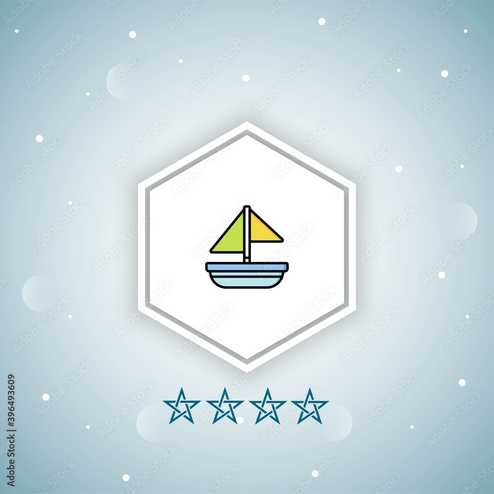 Naklejka premium sailboat vector icon modern