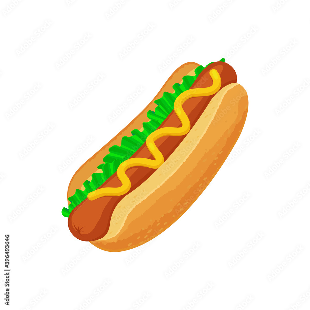 Hotdog vector isolated in white background Hotdog vector isolated in white background