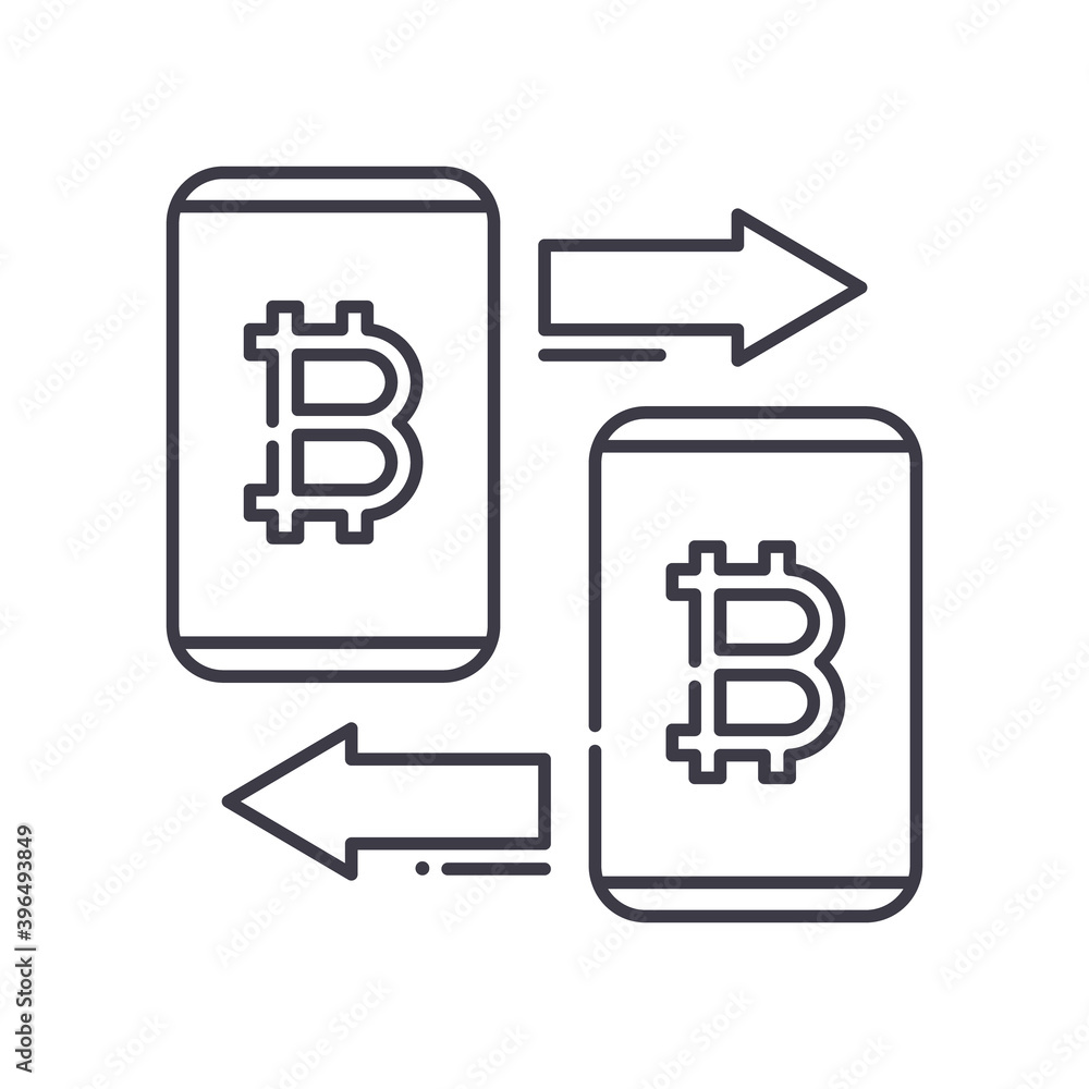 Mobile money transfer icon, linear isolated illustration, thin line vector, web design sign, outline concept symbol with editable stroke on white background. Mobile money transfer icon, linear isolated illustration, thin line vector, web design sign, outline concept symbol with editable stroke on white background.