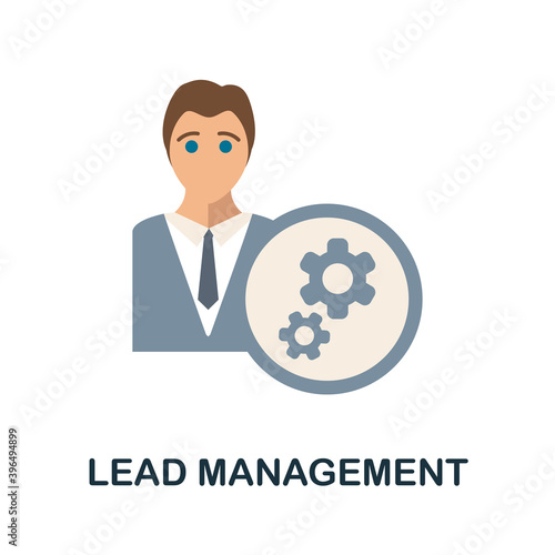 Lead Management flat icon from reputation management collection. Simple line element Lead Management symbol for templates, web design and infographics