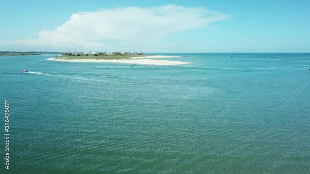 Murrells Inlet, South Carolina beach, ocean waves, jetties, summer sky Murrells Inlet, South Carolina beach, ocean waves, jetties, summer sky