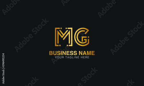 MG M G initial based letter typography logo design vector