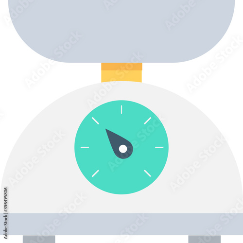 
Kitchen Scale Flat Vector Icon 
