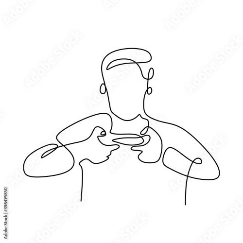 Continuous line drawing of ...