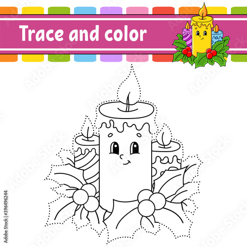 Dot to dot game. Draw a line. For kids. Activity worksheet. Coloring book. With answer. Cartoon character. Vector illustration. Christmas theme.