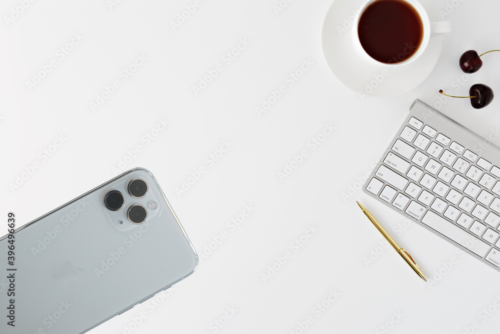 coffee and laptop, iphone, social media coffee and laptop, iphone, social media