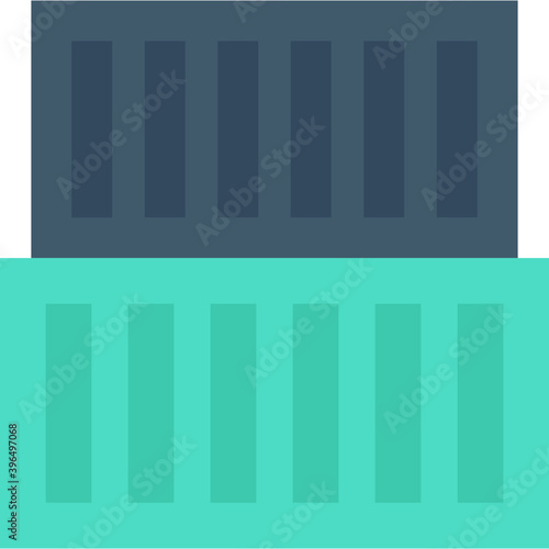  Cargo Containers Flat Vector Icon 
