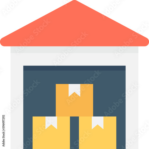 
Warehouse Flat Vector Icon
