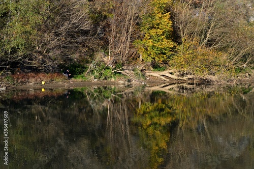 reflection in the river in autumn