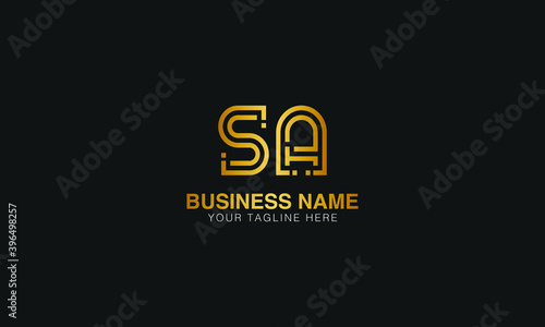 SA S  A initial based letter typography logo design vector