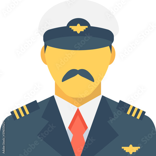 
Pilot Flat Vector Icon
