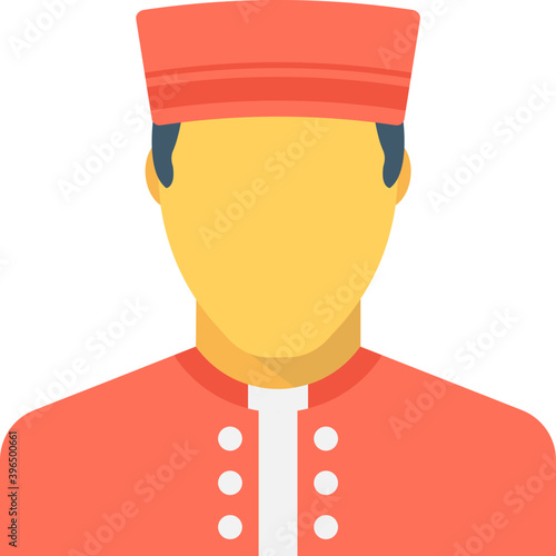 Bellboy Flat Vector Icon