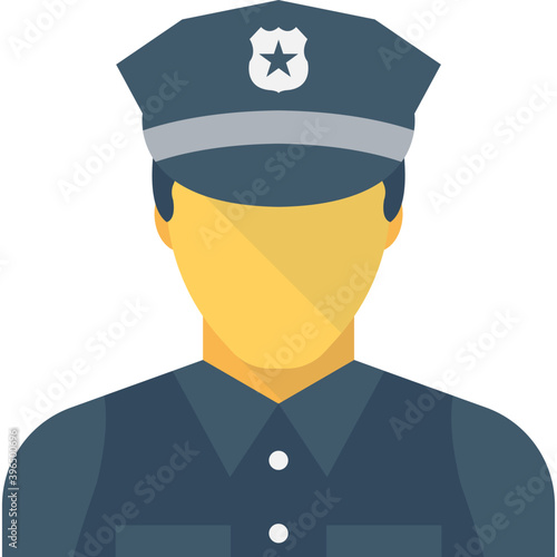 
Police Officer Flat Vector Icon
