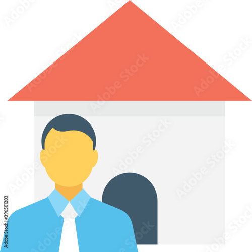 
Estate Agent Flat Vector Icon
