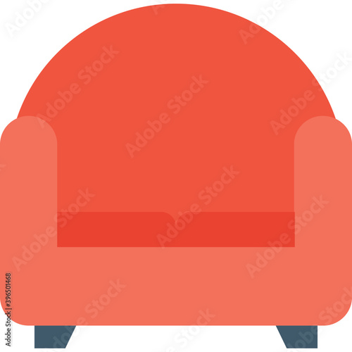  Sofa Flat Vector Icon 