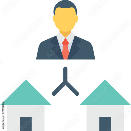 
Estate Agent Flat Vector Icon
