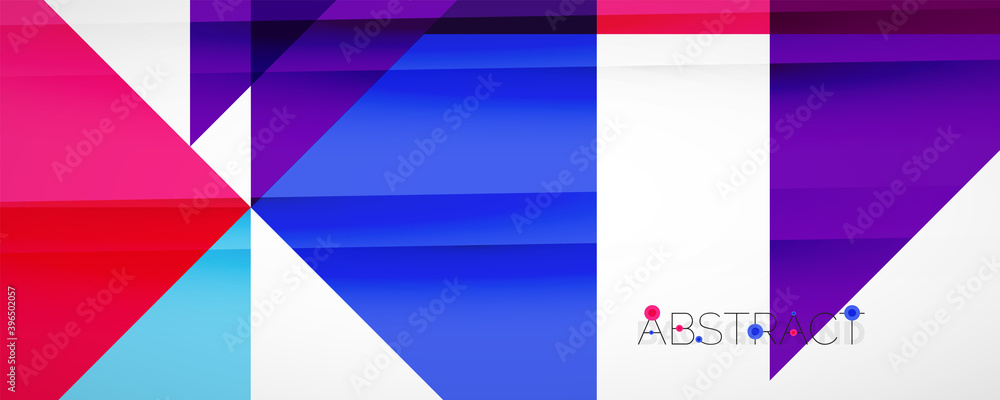 Geometric abstract background. Techno color triangle shapes. Vector illustration for covers, banners, flyers and posters and other designs