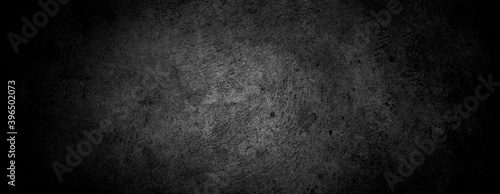 Old wall texture cement dark black gray panorama background abstract grey color design are light with white gradient background.