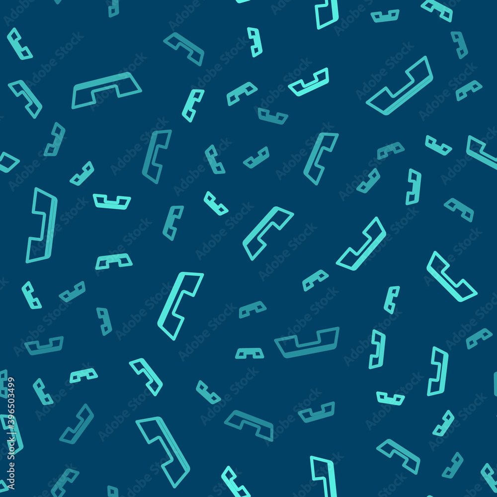 Green line Step platform icon isolated seamless pattern on blue background. Vector. Green line Step platform icon isolated seamless pattern on blue background. Vector.