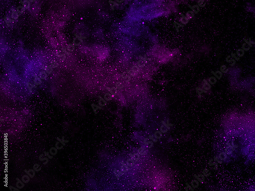 Cosmic black, violet and purple background with stars and nebulae