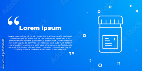 White line Biologically active additives icon isolated on blue background. Vector.