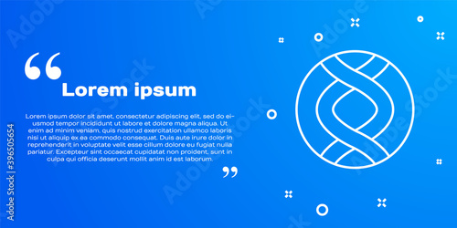 White line DNA symbol icon isolated on blue background. Genetic engineering, genetics testing, cloning, paternity testing. Vector.